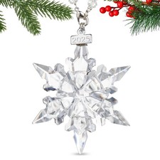 LOULIQIGIFT 2025 Annual Crystal Snowflake Ornaments Hanging Clear Glass for C...
