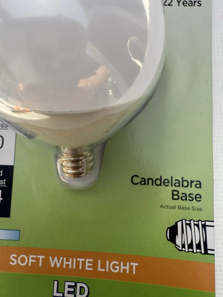 Westinghouse 60W Base G16-1/2 Dimmable Soft White LED Light Candelabra Base 4 Pk - Image 4 of 4