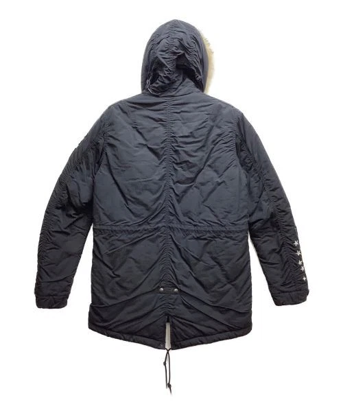 Uniform Experiment Navy Mod Coat S Nylon Coyote Fur Mens Vintage - Image 3 of 4