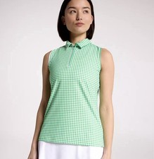 Walter Hagen Women s Performance 11 Sleeveless Polo Green Gingham Sz M NWT