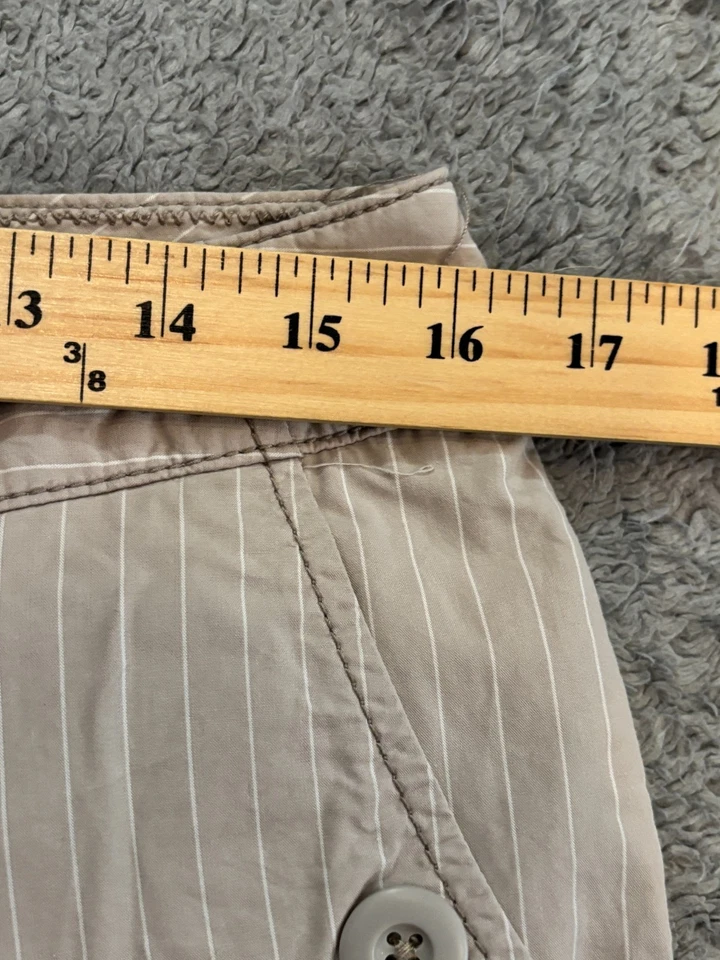 Shorts limitado feminino 10 bege bermuda carreira Drew Fit vestido elástico listrado - Imagem 3 de 4