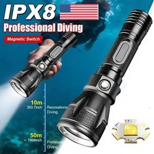 200000LM Scuba Diving Light Underwater LED Flashlight Dive Camping Lanterna US