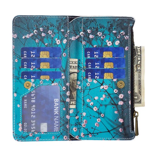 For Samsung S24 Ultra S23 S22 S21 S20 S10 Zipper Wallet Stand Leather Case Cover - Picture 4 of 56