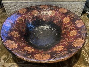 Huge Japanese paper Mache Bowl