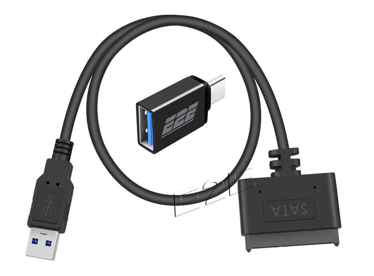 Dual USB 3.0 & C To SATA III Hard Drive Adapter Cable, Super - Foto 3