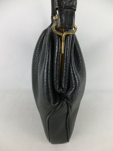 Vintage Echtleder Tasche - schwarz - Handtasche - 50er / 60er Jahre - Bild 4 von 12