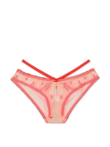 Victoria's Secret Dream Angels XS Heart Embroidery Keyhole Cheekini Panty Coral - Picture 2 of 3