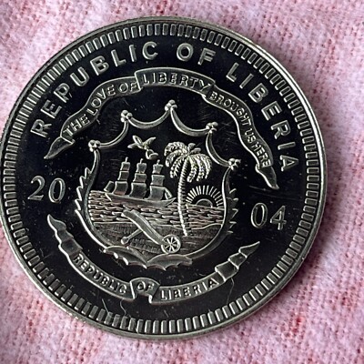 2004 Republic of Liberia $10 RONALD REAGAN - 40th PRESIDENT Coin