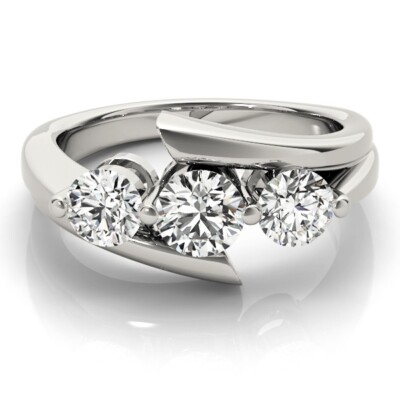 1.00 Ct Round Cut Lab Created Diamond Engagement Ring 14K White Gold Size 8