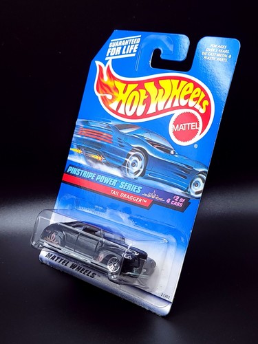 Hot Wheels 1:64 1999 PINSTRIPE POWER SERIES TAIL DRAGGER BLACK BBS #2 - Picture 4 of 5