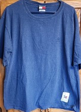TOMMY HILFIGER T Shirt Mens L Large Embroidered Crest Logo Blue USA MADE Vintage