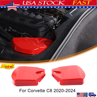 ABS Red Engine Bay Shock Tower Protective Cover fits Corvette C8 Stingray 20-26