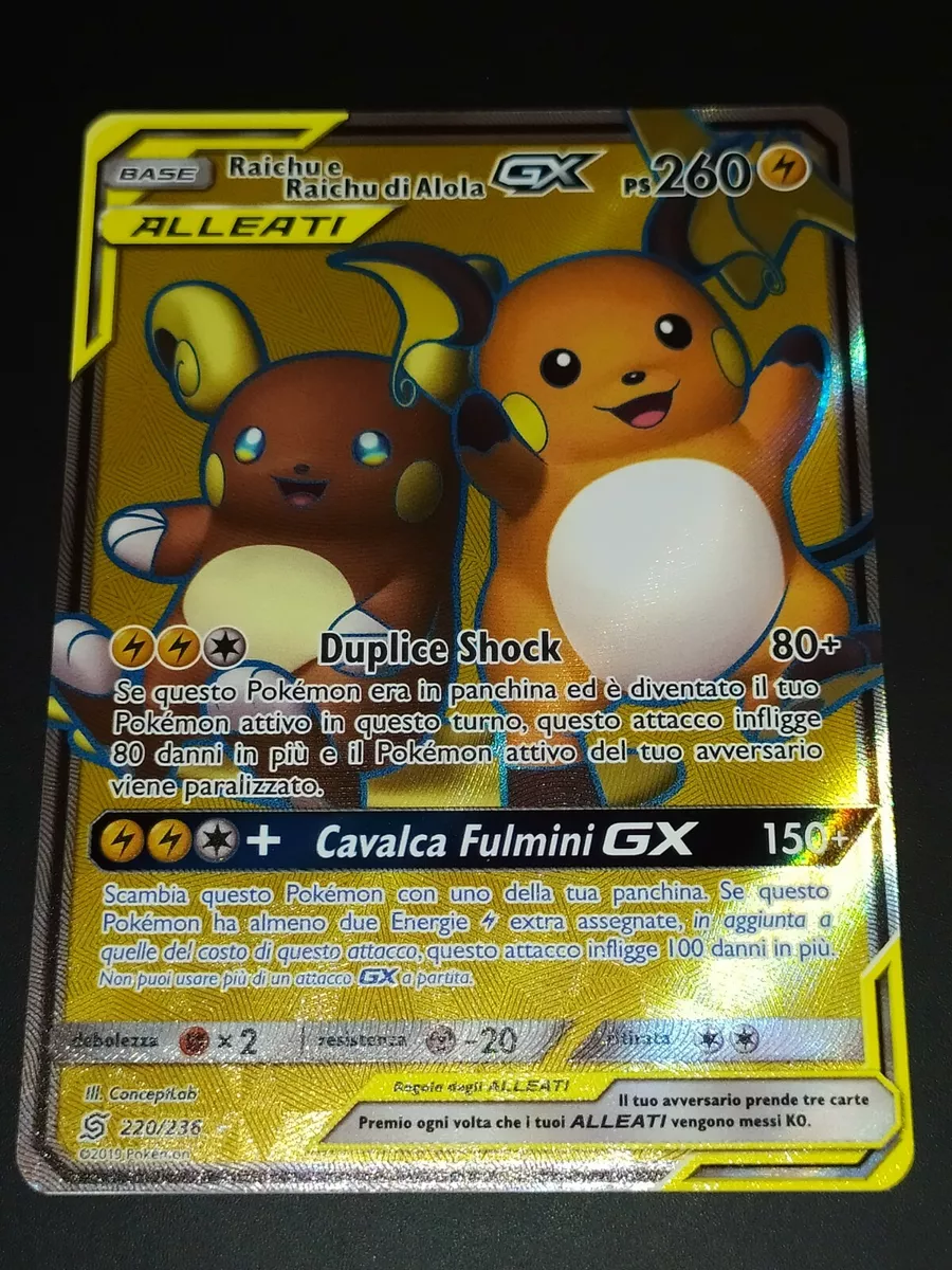 Carta Pokémon Raichu E Raichu De Alola Gx Sintonia Mental