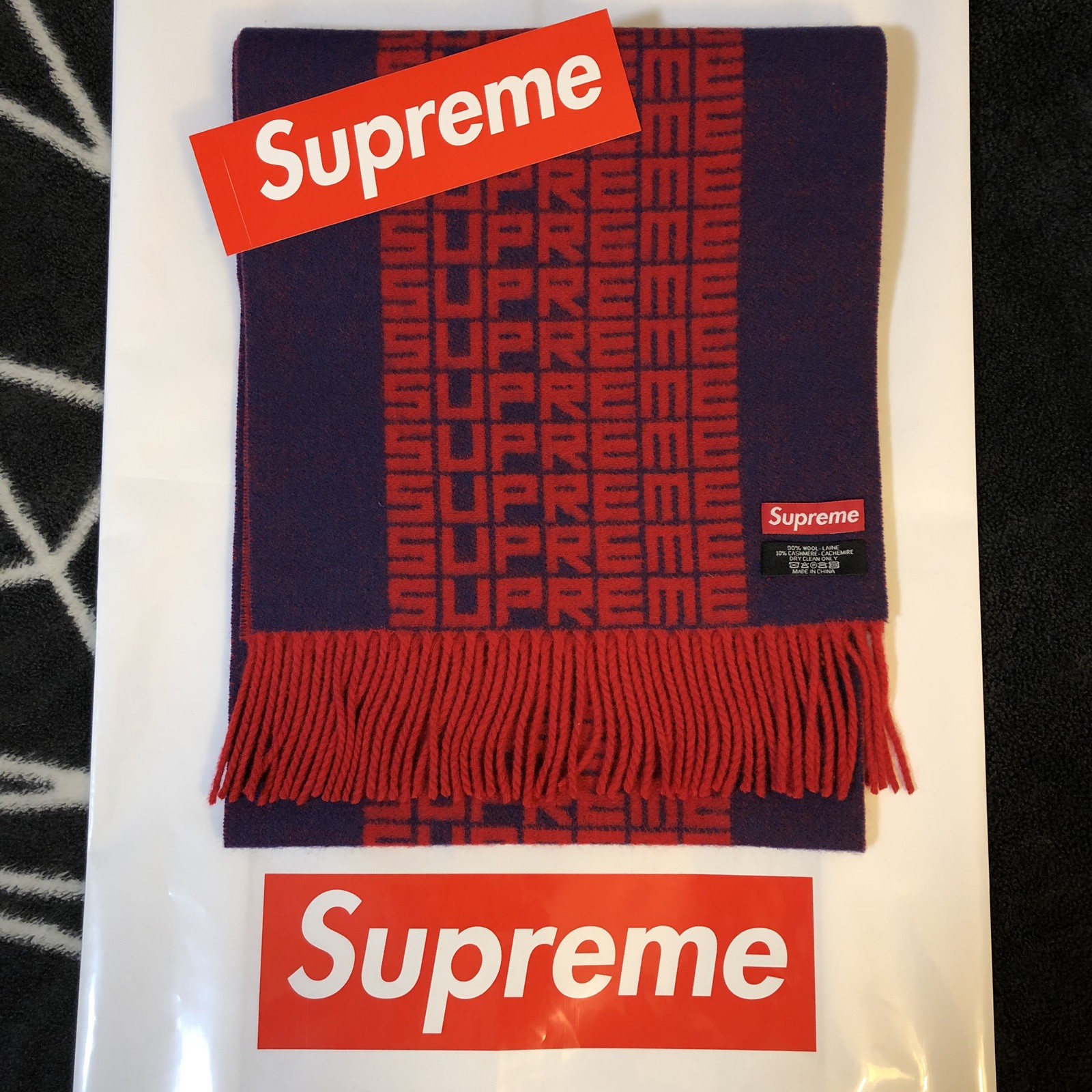 supreme logo repeat scarf