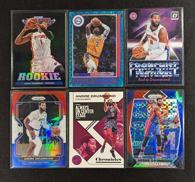 Lot of (6) Andre Drummond, Including Marquee RC, Teal Explosion, Prizm RWB more