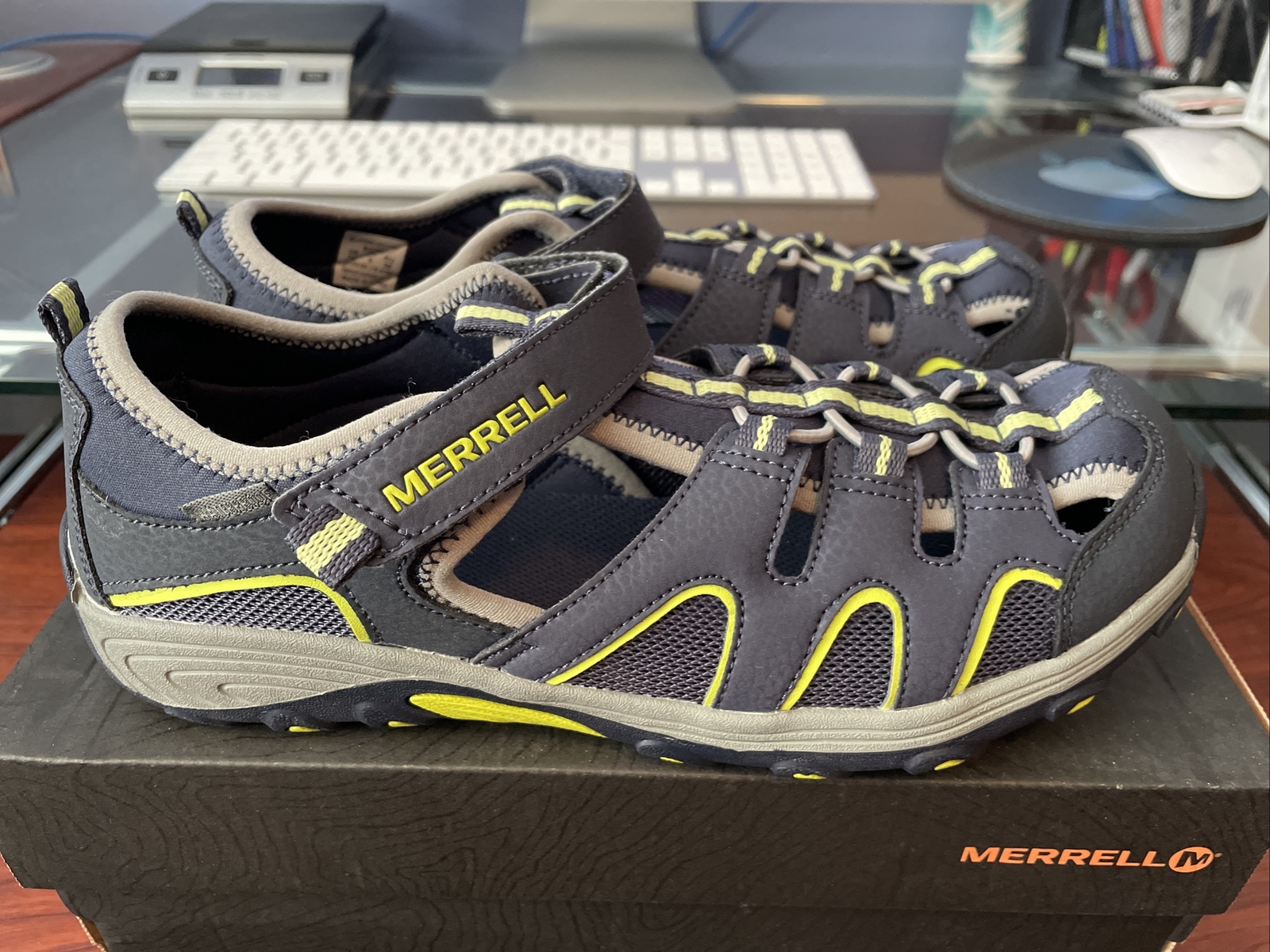 Merrell Kids Hydro H2O Hiker Sandal Navy/Lime (MK262153) eBay