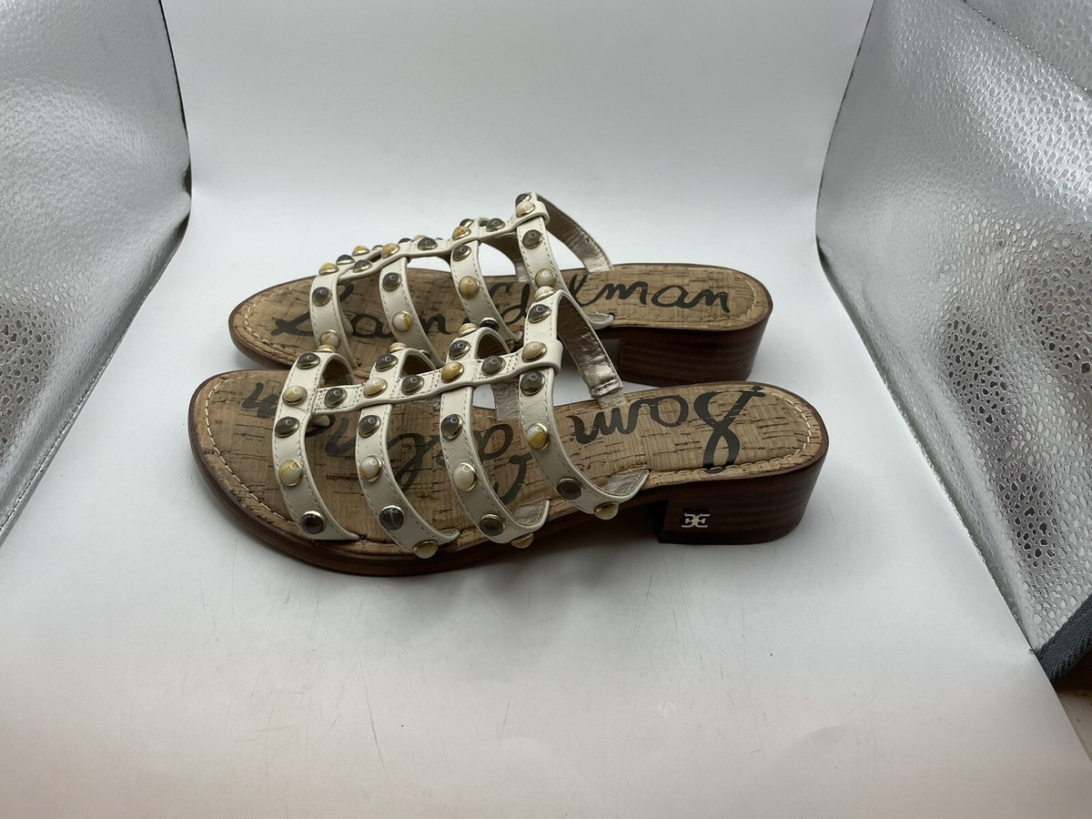 Sam Edelman Studded Sandals Strappy Gladiator White JUNIPER Size