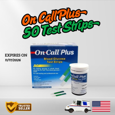 50 ON CALL PLUS DIABETIC TEST STRIPS (EXP Nov 17 2026) SHIPPING FROM USA