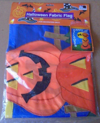 Halloween Garden Flag Smiling Pumpkins Totem Pole Tower Moon Bat NEW!!!