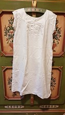 Jugendstil Kleid Dirndl Biedermeier Nachthemd Gr&uuml;nderzeit Wei&szlig; Tracht Kost&uuml;m Alm