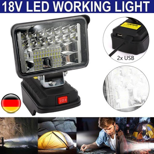 48W LED Arbeitsleuchte Werkstattlampe Für Makita Akku 18V Taschenlampe Strahler