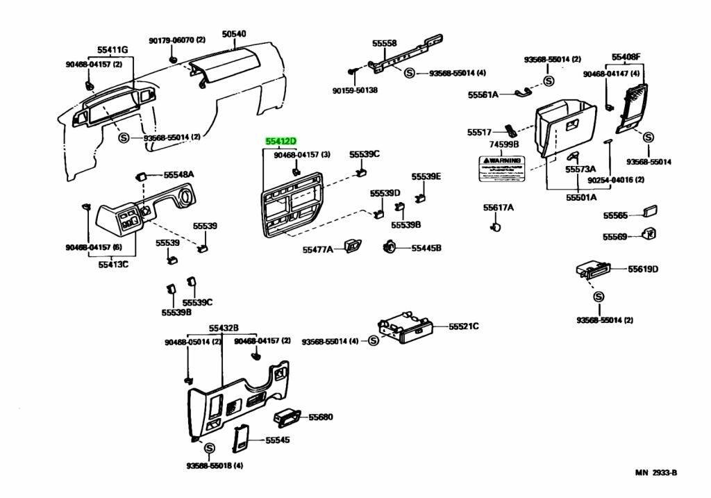 Toyota Genuine PANEL, INSTRUMENT CLUSTER FINISH, CENTER 55412