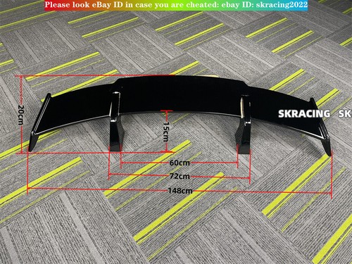 Gloss Black Rear Trunk Spoiler Wing Lip V-Style Fits Chevrolet Malibu XL 2012-20 - Picture 11 of 13