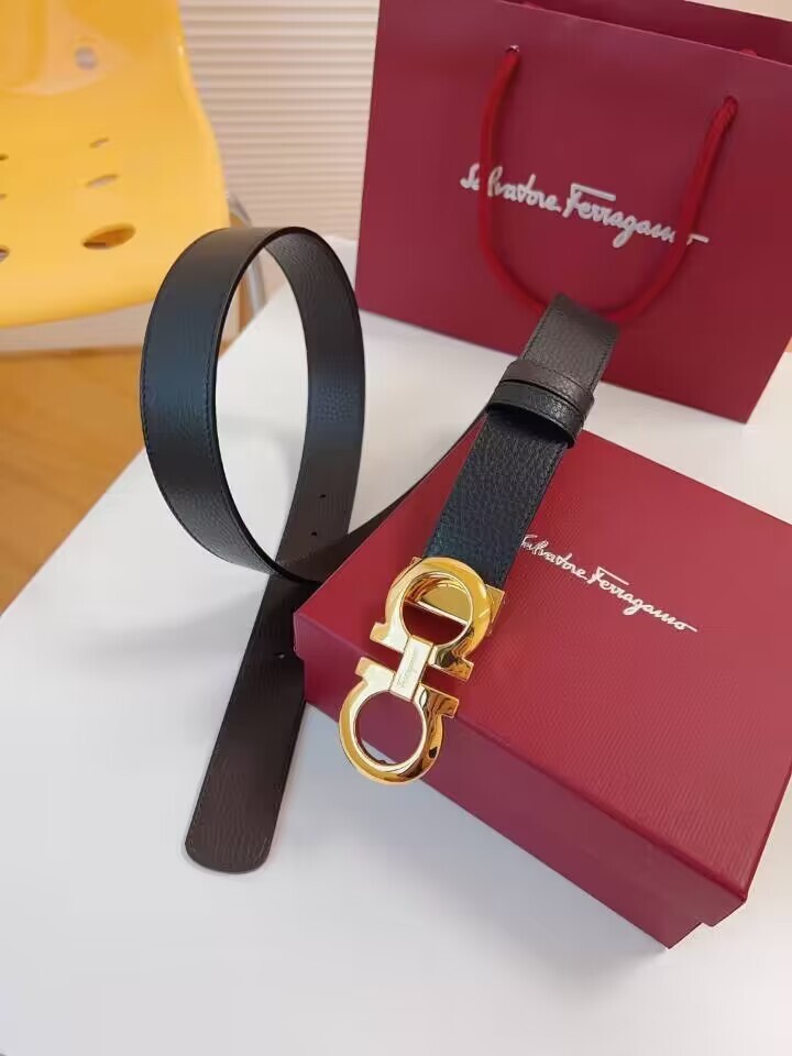 Salvatore Ferragamo Reversible Brown/Black Belt Gold | eBay display picture 1