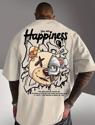 You are Happiness Bear Herren Oversize Shirt 100% Baumwolle Fashion 5XL