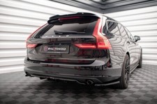 CUP Diffusor Ansatz SCHWARZ für Volvo V90 MK2 Heckansatz Rear Splitter ABS