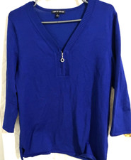 Cable and Gauge Womens Blue Rayon blend sweater Size Medium