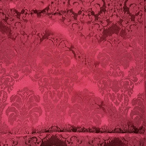 Vintage tiefrote Brokat Blumen Tischdecke 60"×100" Rechteck Nachlass Stück