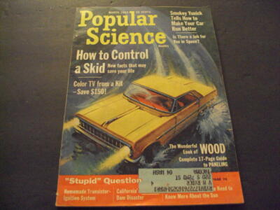 Popular Mechanics Mar 1964 How to Control Skid, Wonderful Wood ID:51712