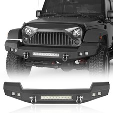 Offroad Steel Front Bumper W D-rings Led Lights Fit Jeep Wrangler Jk 2007-2018 Offroad Steel Front Bumper W D-rings Led Lights Fit Jeep Wrangler Jk 2007-2018
