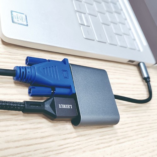 Adaptador de carga 4 en 1 concentrador tipo C USB 3.0 USB-C a 4K HDMI VGA adaptador de pantalla - Imagen 5 de 10