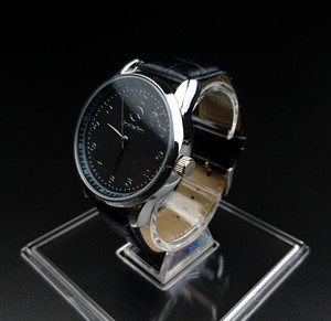Mercedes-Benz-Mens-Watch-Stainless-Steel-Black-Leather-Strap-Black-Face-UK