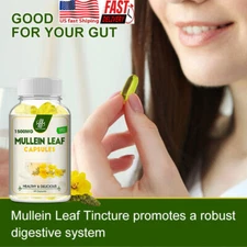 60Pills Mullein Leaf Capsules For Lung Cleansing Detox Herbal Dietary Supplement