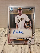 2021 Bowman Chrome 1st Pedro Pineda Base Auto A's HOT ROOKIE RC Autograph C2