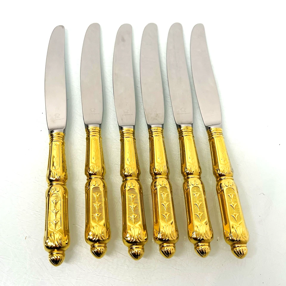 Auerhahn Tatjana Gold Besteck 6 Kuchenmesser Obstmesser 17 cm Chambly - Bild 2 von 4