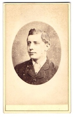 Photograph Portrait of a Young Man in Oval Frame 
