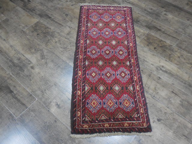 Vintage Turkish Rug,HandMade Anatolian Turkish Geometric Tribal Rug 1.7x3.8 Ft