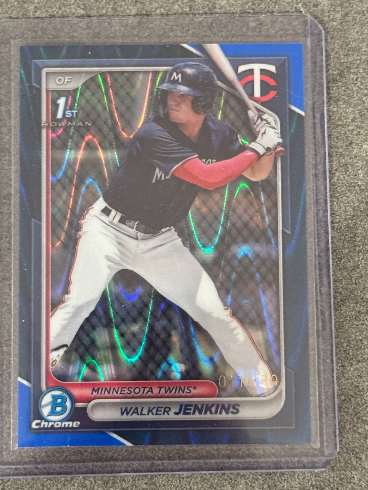 2024 Bowman Chrome Prospects Walker Jenkins #BCP-43 Blue RayWave Refractor /150