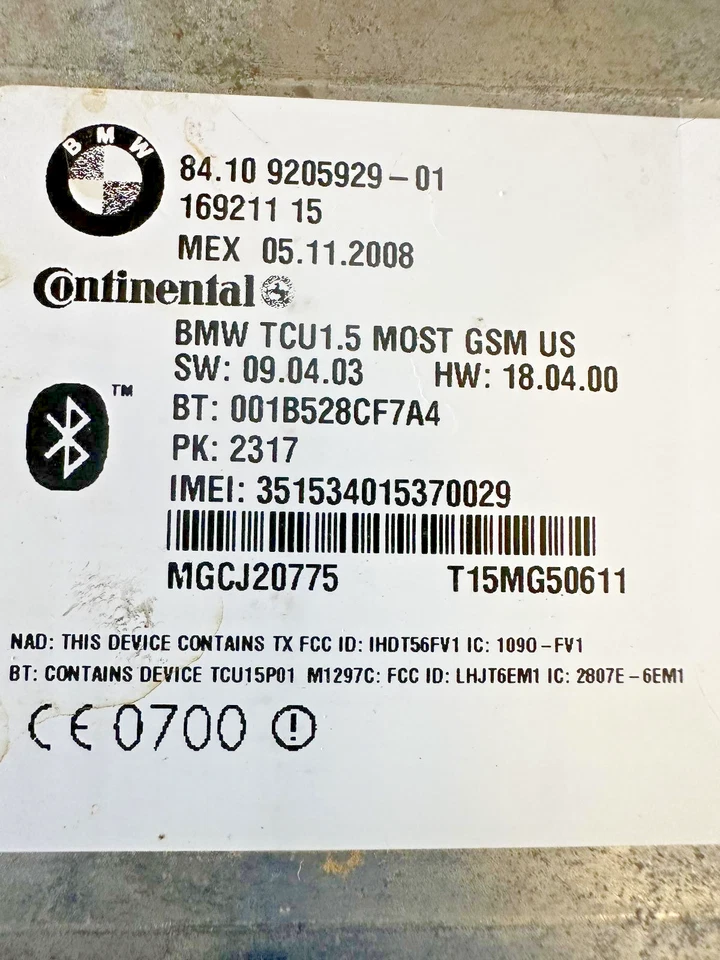 BMW BMW 335i Chassi Brain Box Comunicação; (Bluetooth), (Tronco LH) 09 10 11 - Imagem 4 de 4