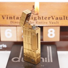 Dunhill Lighter Gold check Pattern _Ultrasonically Cleaned_Working