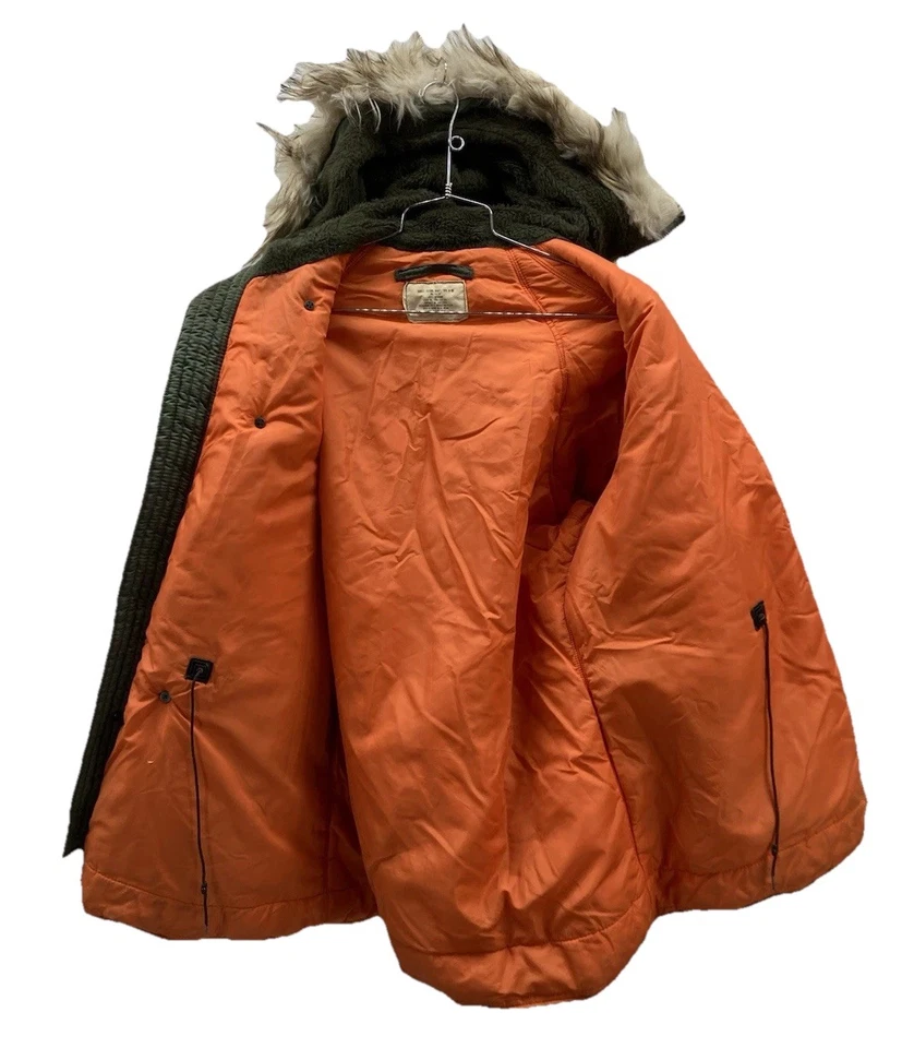 VTG 60s-70 USAF Type N-3B Flying Cold Weather Parka Jacket Men’s Med Fur Hood - Image 3 of 4