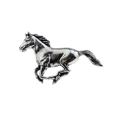 Running Horse Englisch Zinnfarben Silberfarbenes Revers-Pin Abzeichen