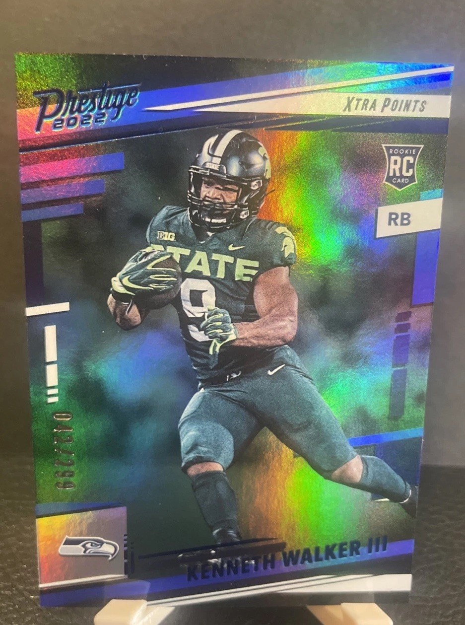 2022 Prestige #314 Kenneth Walker III RC Blue Xtra Points  #042/299 Seahawks 