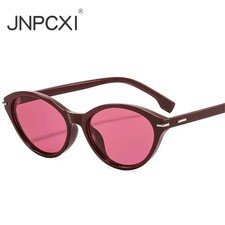 JNPCXI New Fashion Cat Eye Candy Color Sunglasses Women Retro Rivets Trending Re