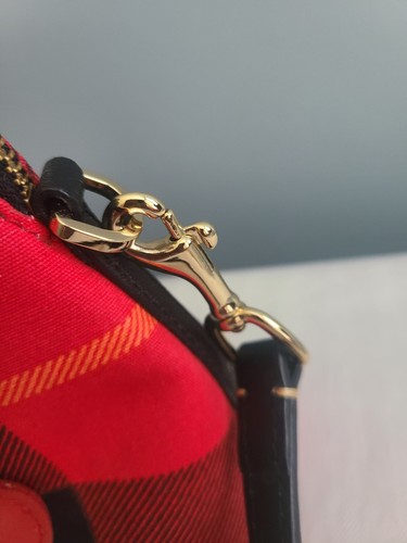 Kate Spade New York Stacy Newbury Lane Plaid Red purse wallet Key Chain Beaded - Picture 5 of 20
