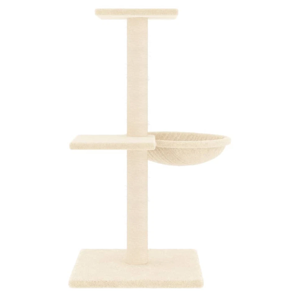 vidaXL Cat Tree 72cm – Cream Cat Tower with Sisal Scratching Posts  - Image 4 of 4